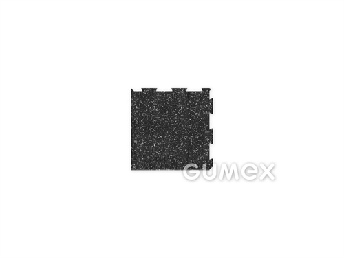 Eckfliese ELASTON-ELTEC PUZZLE, 10mm, 500x500mm, 1050kg/m3, SBR/PU+10% EPDM, schwarzgrau, 